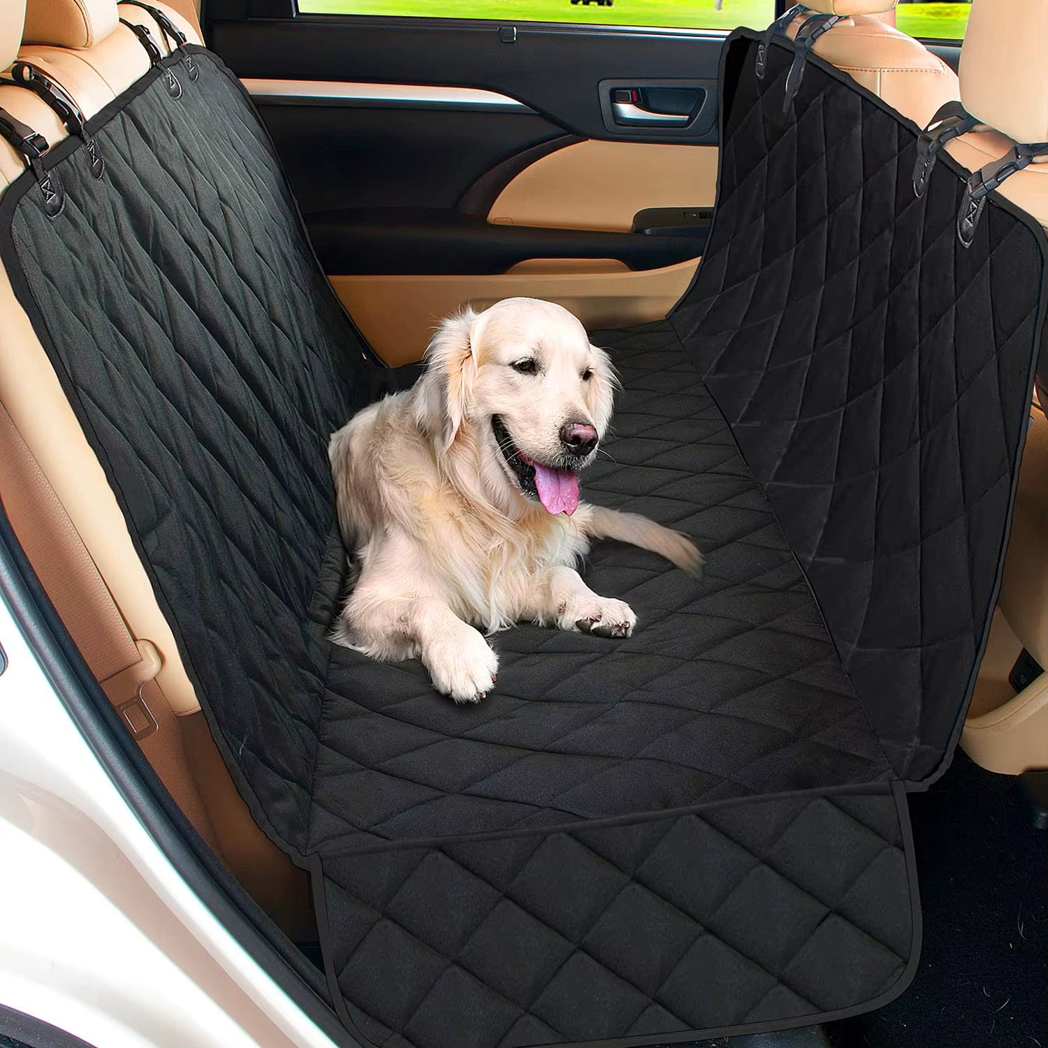 Dog Car Seat Cover Waterproof Dog Hammock Car Dog Car Blanket Mats Case for Rear Back 2 in 1 for Trunk Dog Car Protector